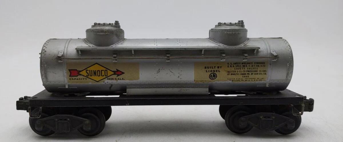 Lionel 2465 Vintage O Sunoco Double Dome Tank Car VG