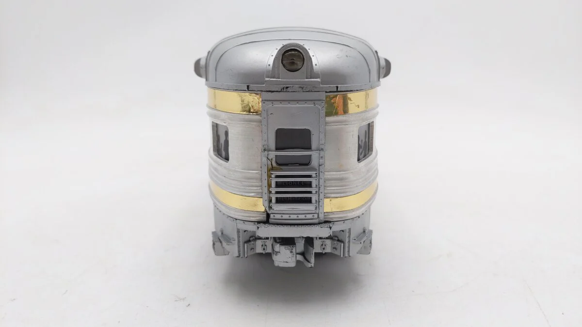 Lionel 2521 Vintage O President McKinley Gold Stripe Aluminum Observation Car VG - Image 4