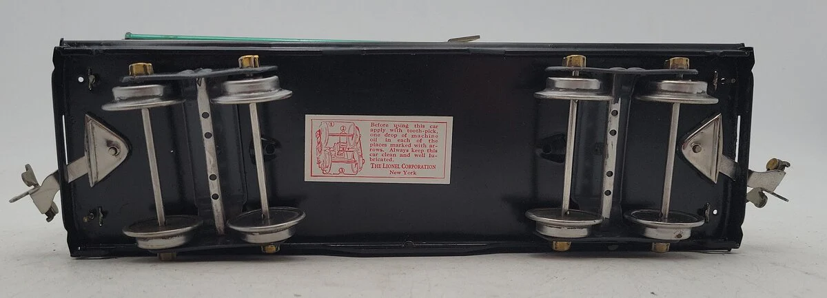 Lionel 514 Vintage Standard Gauge Tinplate Ivory/Peacock Refrigerator Car - Image 3