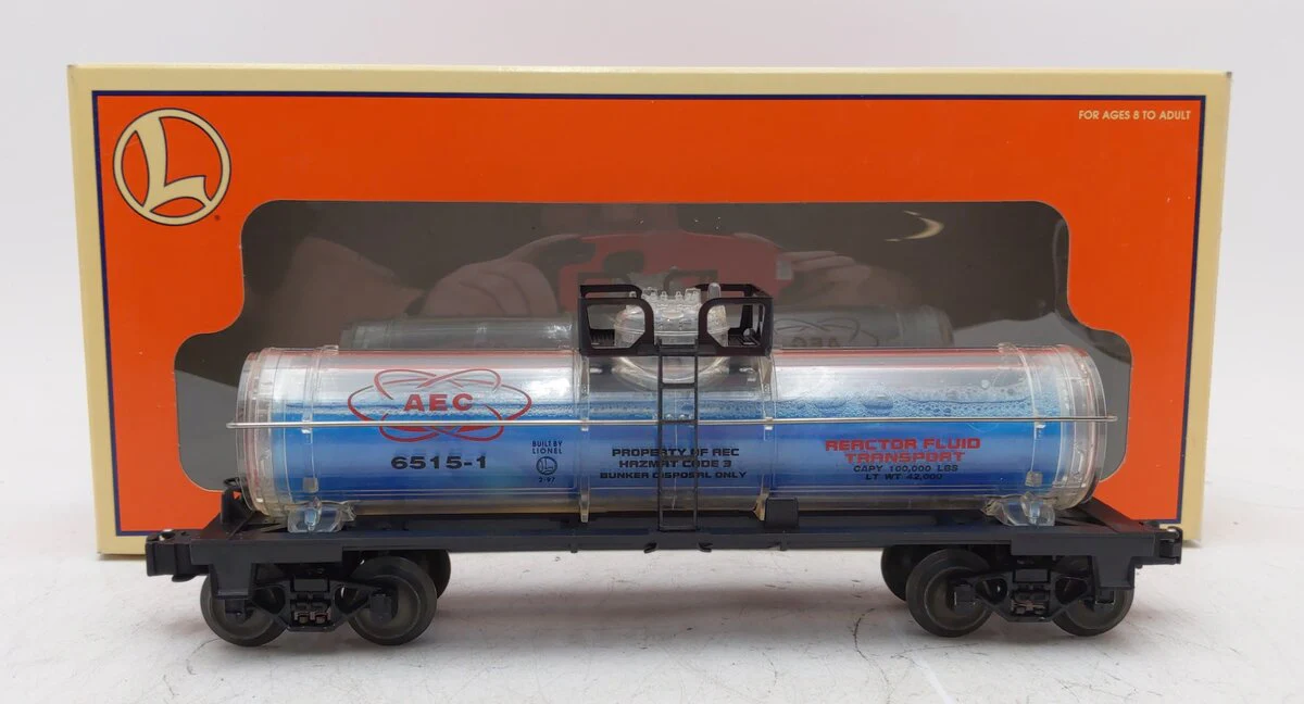 Lionel 6-16153 O Gauge AEC Reactor Fluid Tank Car (Blue) LN/Box