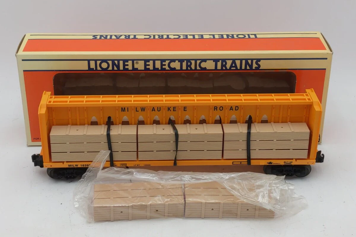 Lionel 6-16397 O Gauge Milwaukee Road I Beam Flatcar #16397 LN/Box