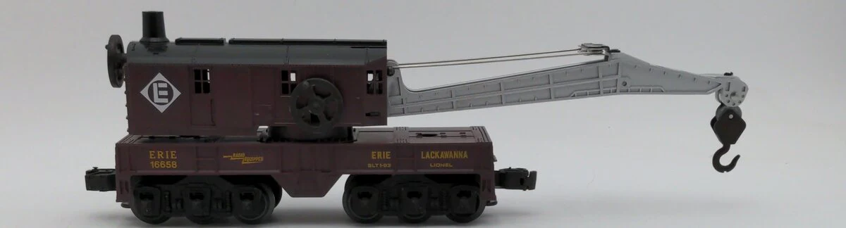 Lionel 6-16658 O Gauge Erie Lackawanna 6- Wheel Crane Car EX/Box - Image 3