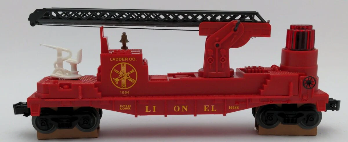 Lionel 6-16688 O Gauge Red Operating Fire Ladder Car EX/Box - Image 2