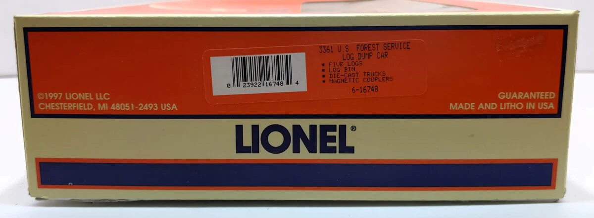 Lionel 6-16748 O Gauge U.S Forest Service Operating Log Dump Car #3361 EX/Box - Image 7