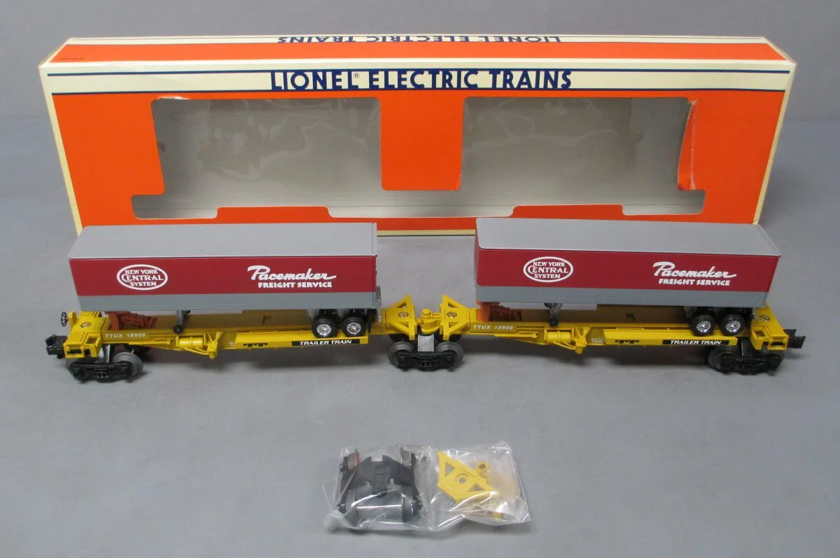 Lionel 6-16904 O New York Central T.T.U.X. Flat Cars w/2 Intermodal Containers NIB