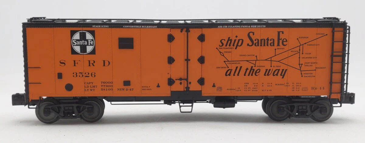 Lionel 6-17351 O Gauge Santa Fe Steel Sided Refrigerator Car #3526 VG/Box - Image 2