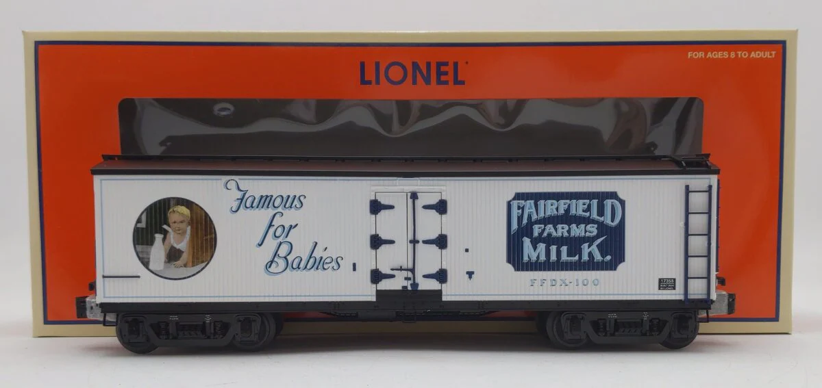 Lionel 6-17358 O Gauge Fairfield Farms Milk Car #100 LN/Box