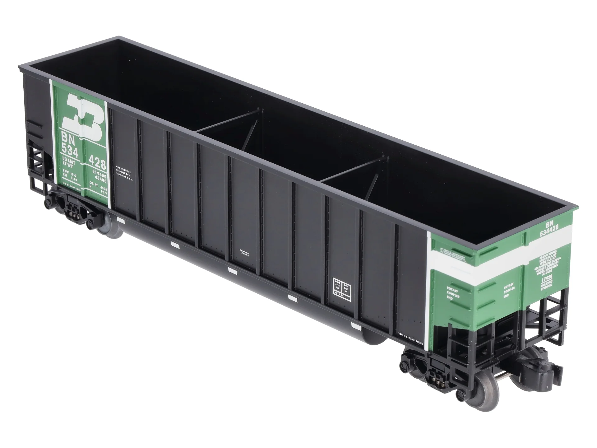 Lionel 6-17428 O Gauge Burlington Northern Bathtub Gondola #534428 NIB - Image 10