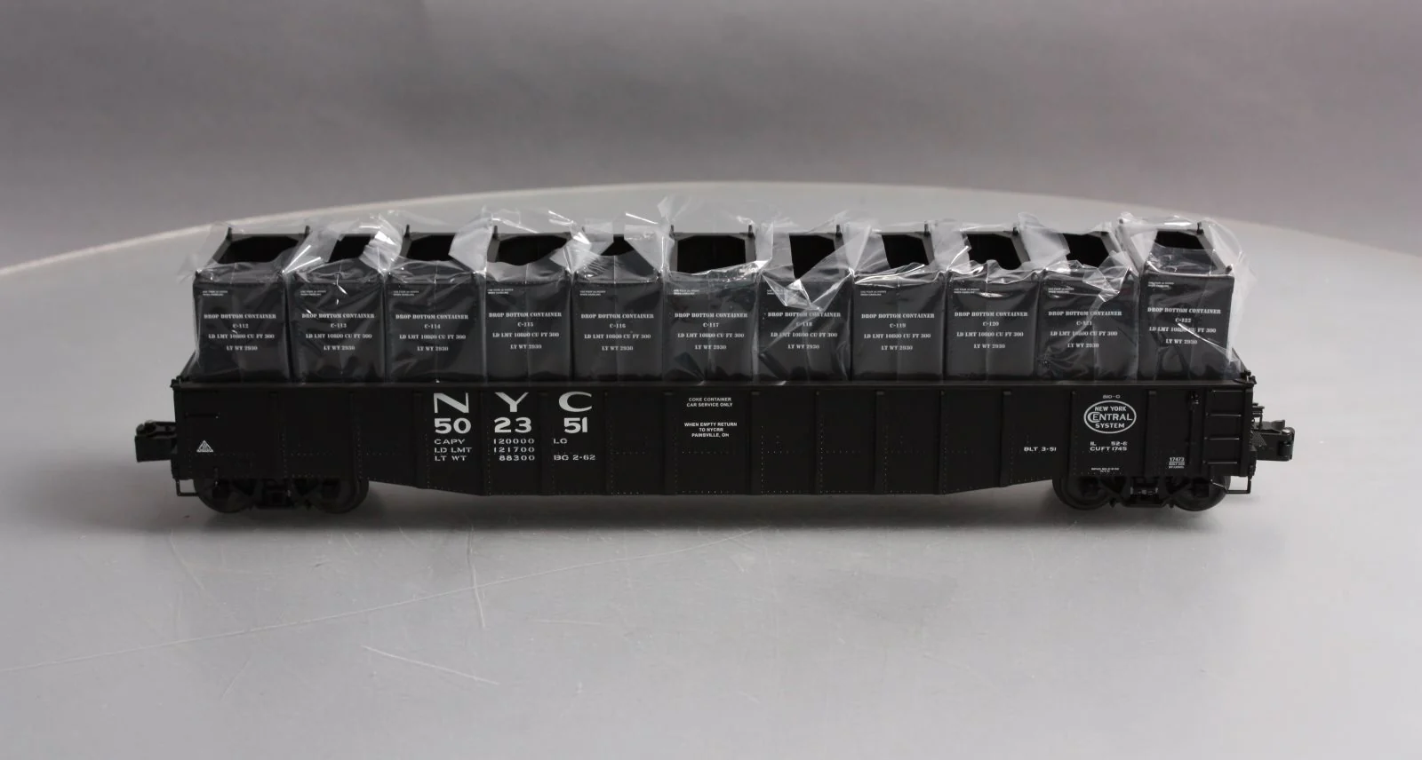 Lionel 6-17473 O Gauge New York Central PS-5 Gondola with Containers #502351 LN/Box - Image 4
