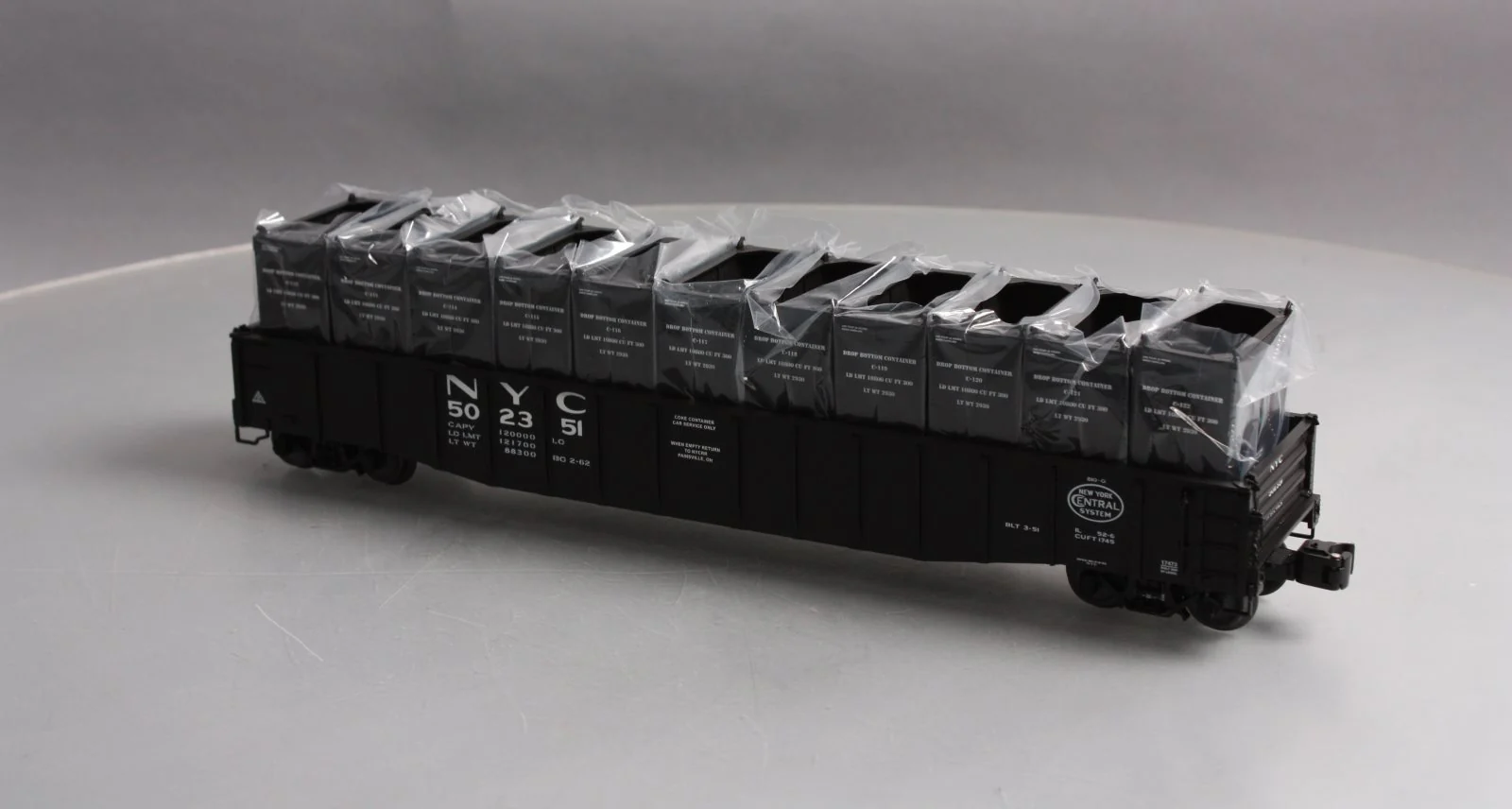 Lionel 6-17473 O Gauge New York Central PS-5 Gondola with Containers #502351 LN/Box - Image 5