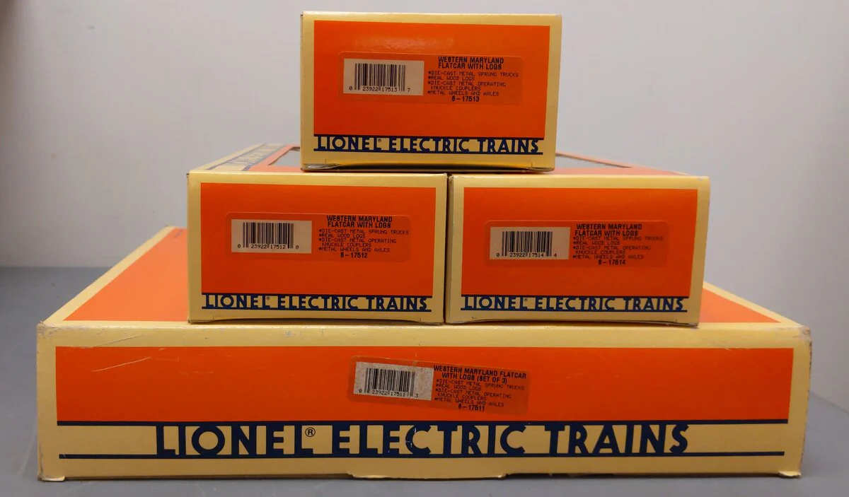 Lionel 6-17511 O Gauge Western Maryland Log Cars with Real Logs (Set of 3) LN/Box - Image 5