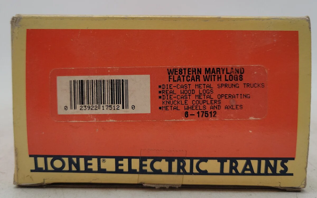 Lionel 6-17512 O Western Maryland Flatcar w/Logs LN/Box - Image 7