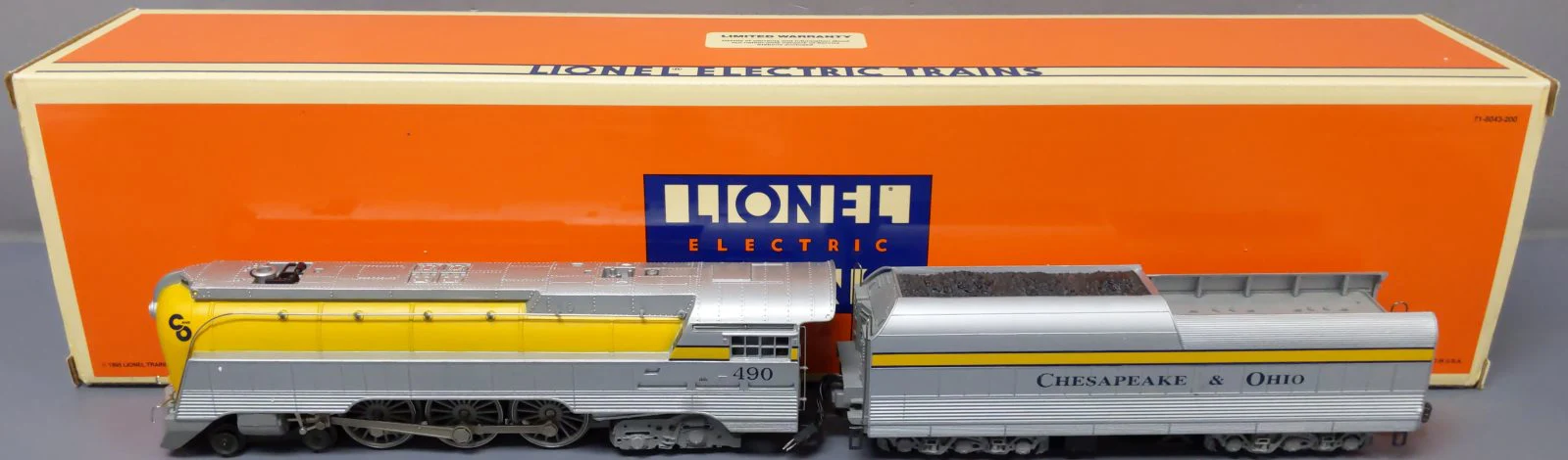 Lionel 6-18043 O Chesapeake & Ohio Streamlined Hudson & Tender #490 with RSII LN/Box - Image 10