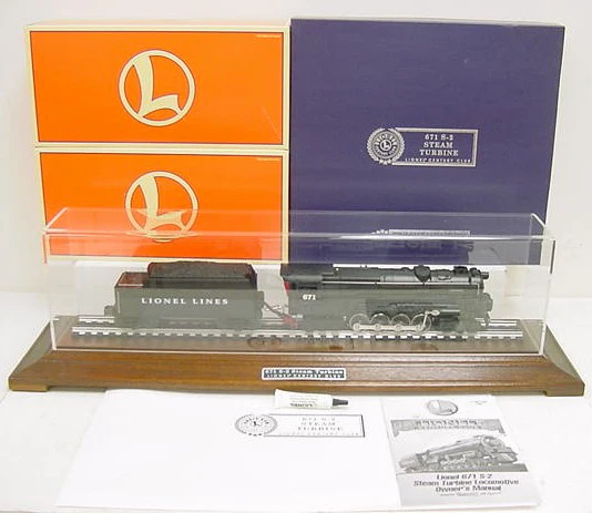 Lionel 6-18057 O Century Club S-2 Turbine Steam Locomotive #671 & Display Case LN/Box - Image 5