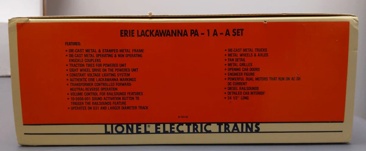 Lionel 6-18116 O Gauge Erie Lackawanna PA AA Diesel Set #858/859 LN/Box - Image 7