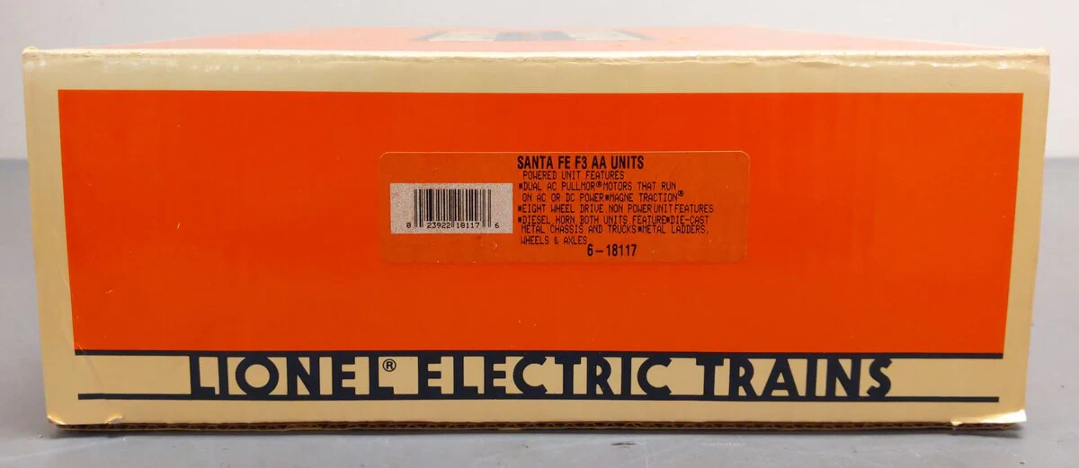 Lionel 6-18117 O Gauge Santa Fe Blue/Yellow F3 AA Diesel Set EX/Box - Image 6