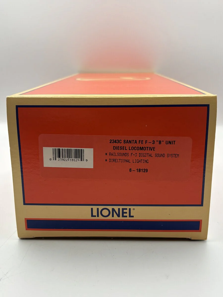 Lionel 6-18129 O Santa Fe F3 Non-Pwd B-Unit Diesel Locomotive #2343C w/Railsound EX/Box - Image 7