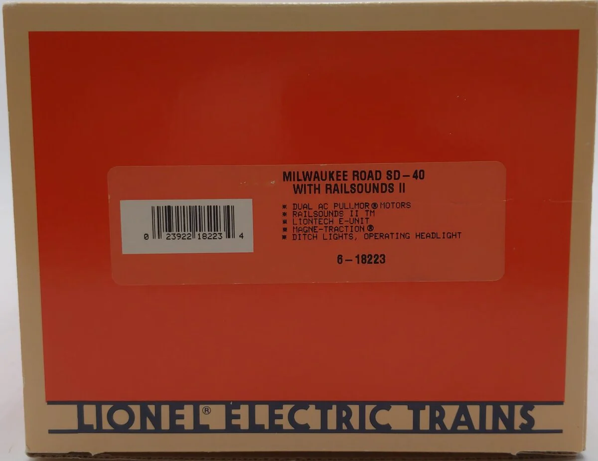 Lionel 6-18223 O Gauge Milwaukee Road SD-40 Diesel Locomotive w/ Railsounds #154 EX/Box - Image 7