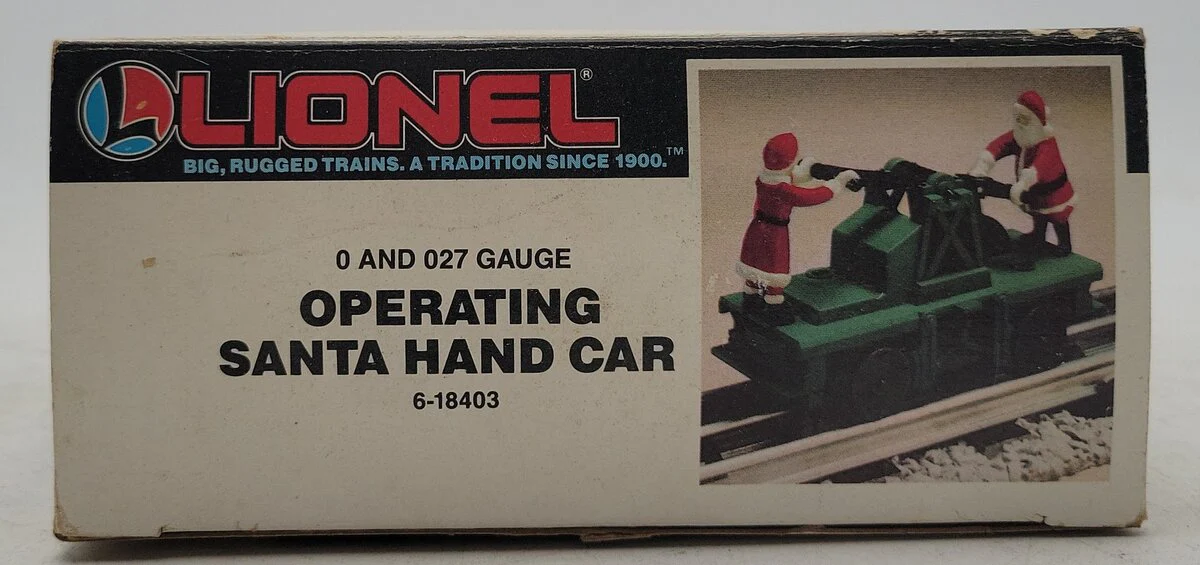 Lionel 6-18403 O Gauge Operating Santa Hand Car - Green EX/Box - Image 5