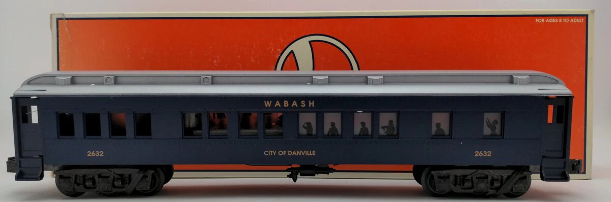Lionel 6-19063 O Gauge Wabash Railway "City Of Danville" Coach Car #2632 VG/Box