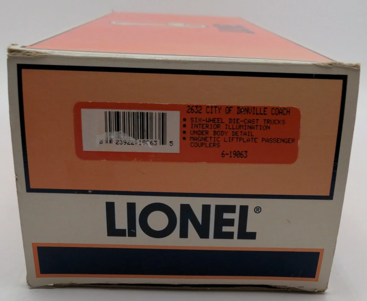 Lionel 6-19063 O Gauge Wabash Railway "City Of Danville" Coach Car #2632 VG/Box - Image 8