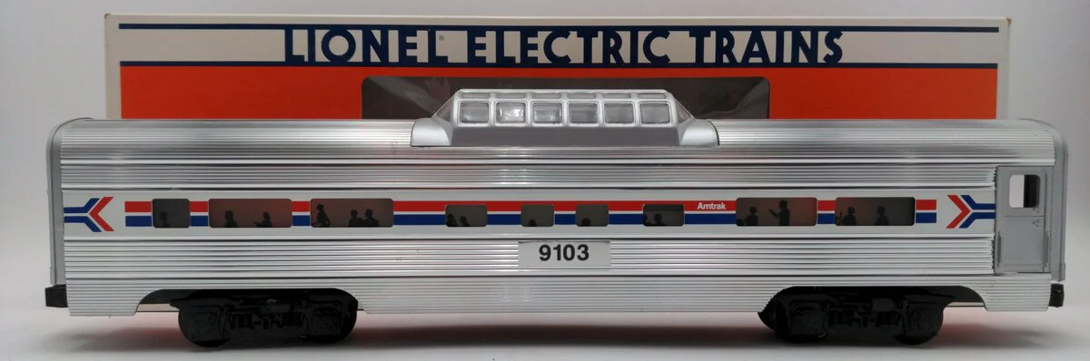 Lionel 6-19103 O Gauge Amtrak Aluminum Vista Dome Passenger Car #9103 LN/Box