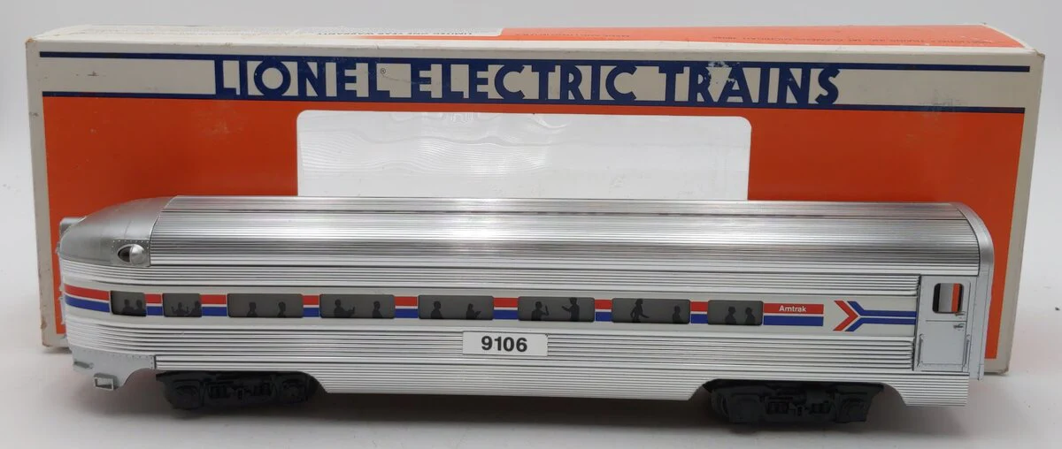 Lionel 6-19106 O Gauge Amtrak Aluminum Observation Passenger Car #9106 EX/Box