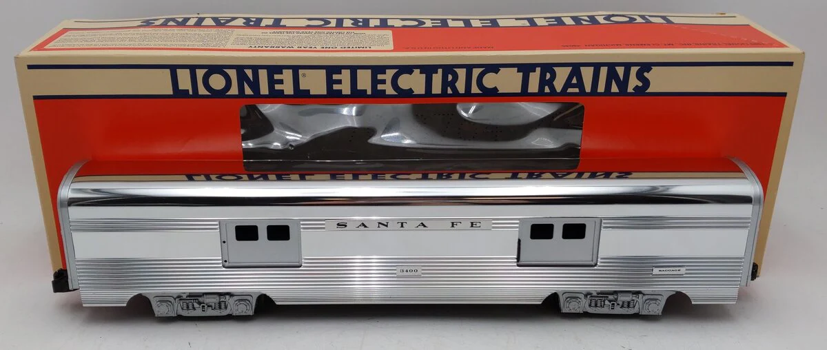 Lionel 6-19109 O Gauge Santa Fe Aluminum Baggage Car #3400 EX/Box