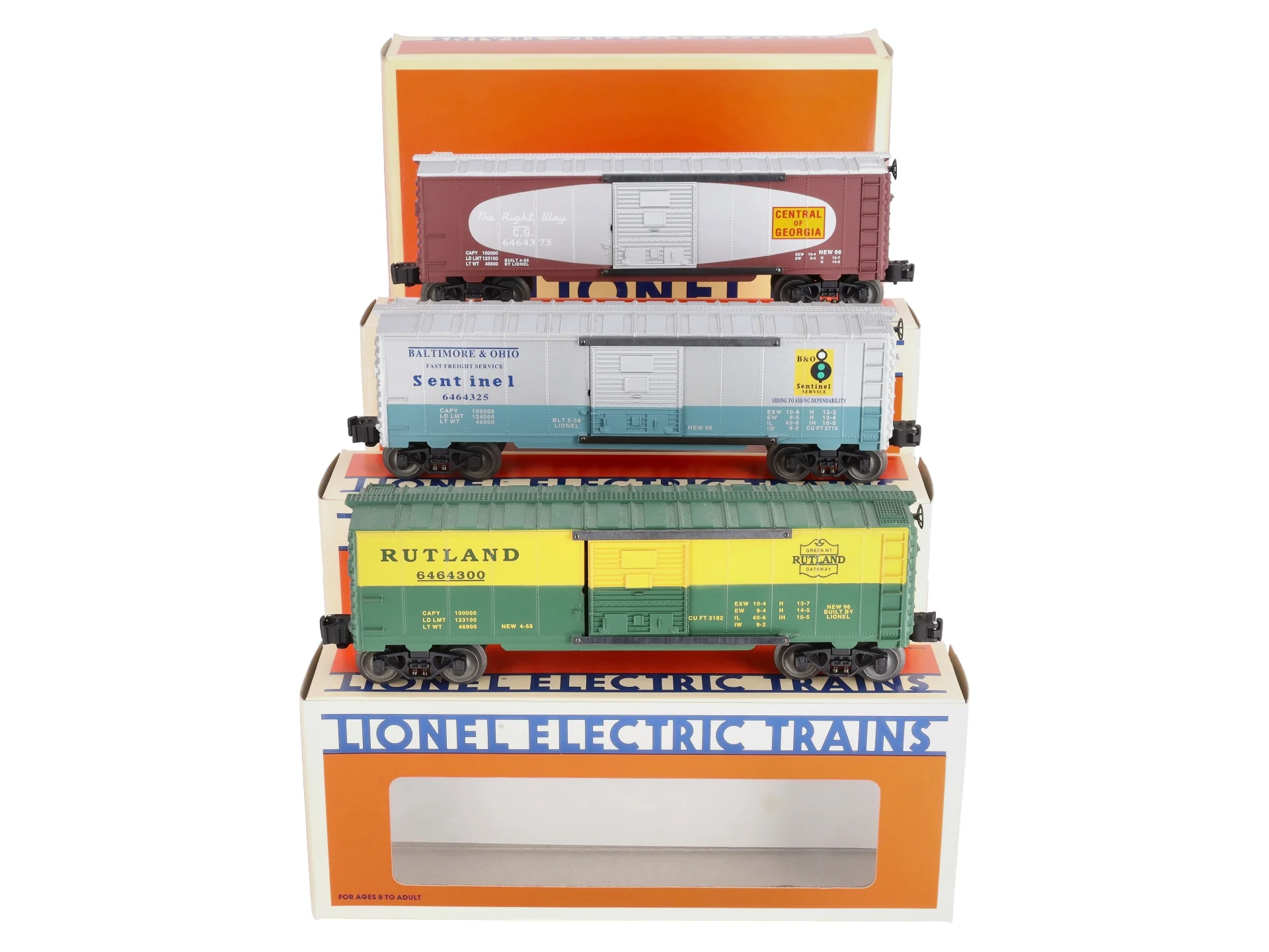 Lionel 6-19276 O Gauge 6464 Boxcar Series V (Set of 3) LN/Box