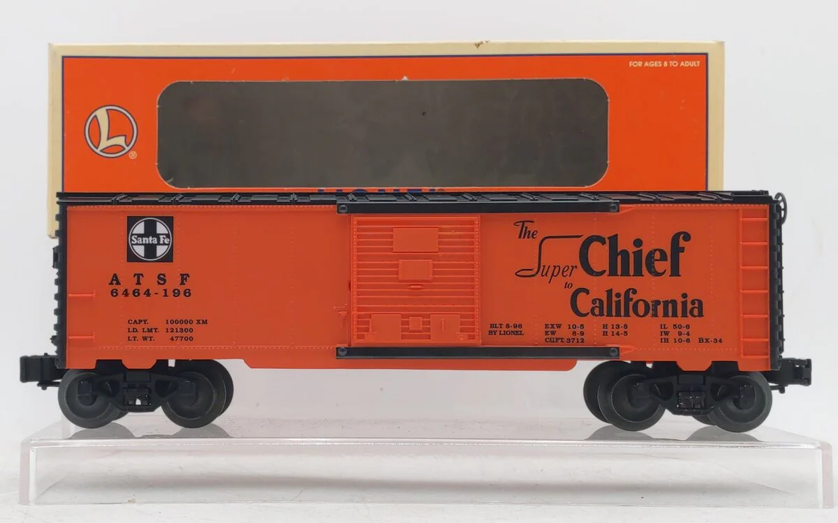 Lionel 6-19282 O Gauge Santa Fe "Super Chief to California" 6464 Boxcar #196 EX/Box