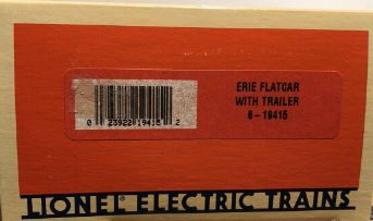 Lionel 6-19415 O Gauge Erie Flatcar with Trailer #7200 LN/Box - Image 3