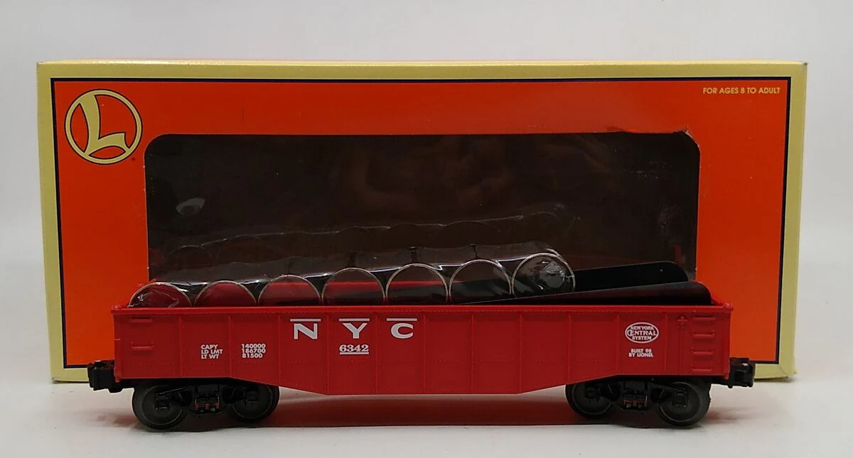 Lionel 6-19429 O Gauge New York Central Culvert Gondola w/ Culverts #6342 LN/Box