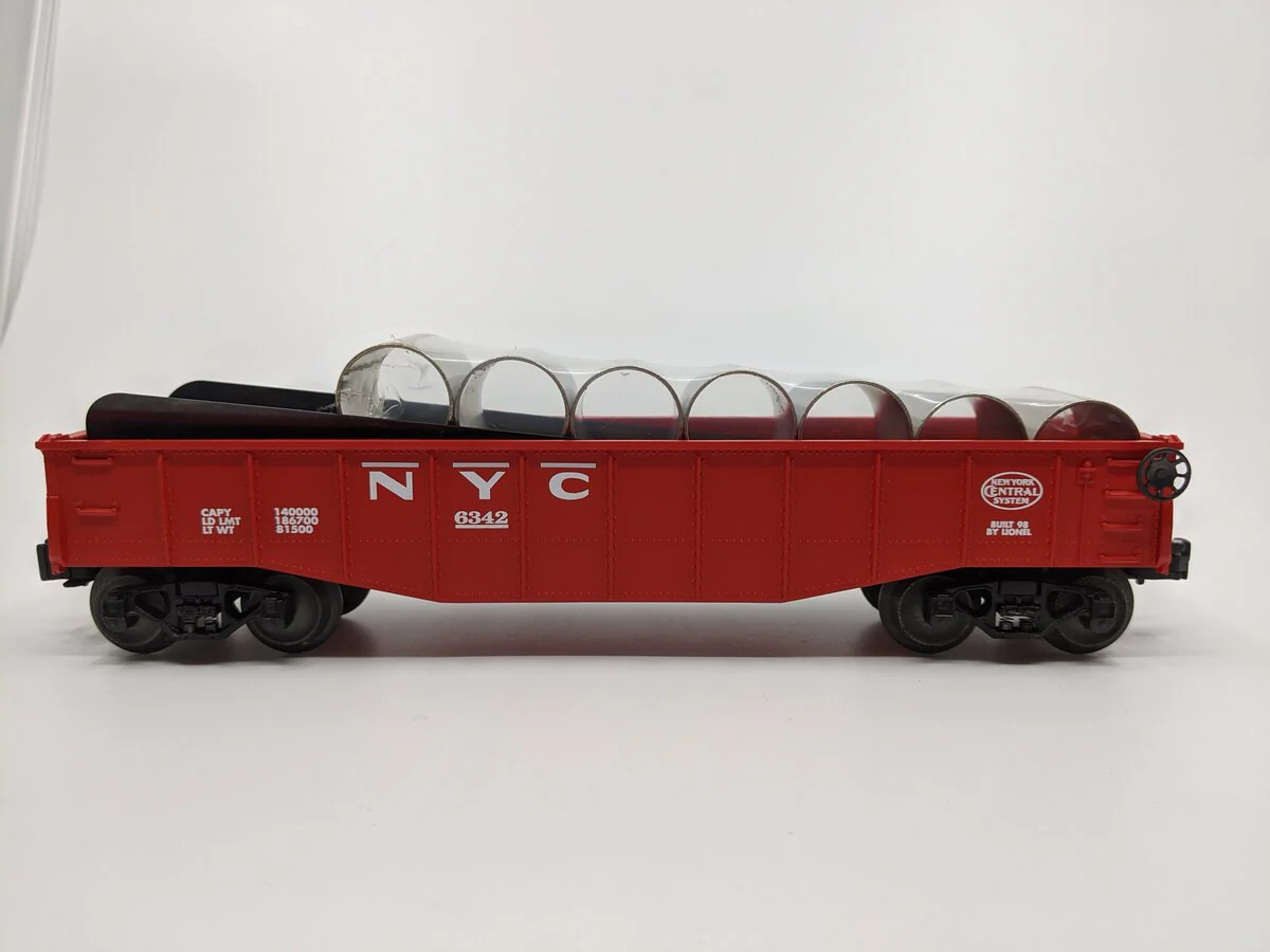 Lionel 6-19429 O Gauge New York Central Culvert Gondola w/ Culverts #6342 LN/Box - Image 2