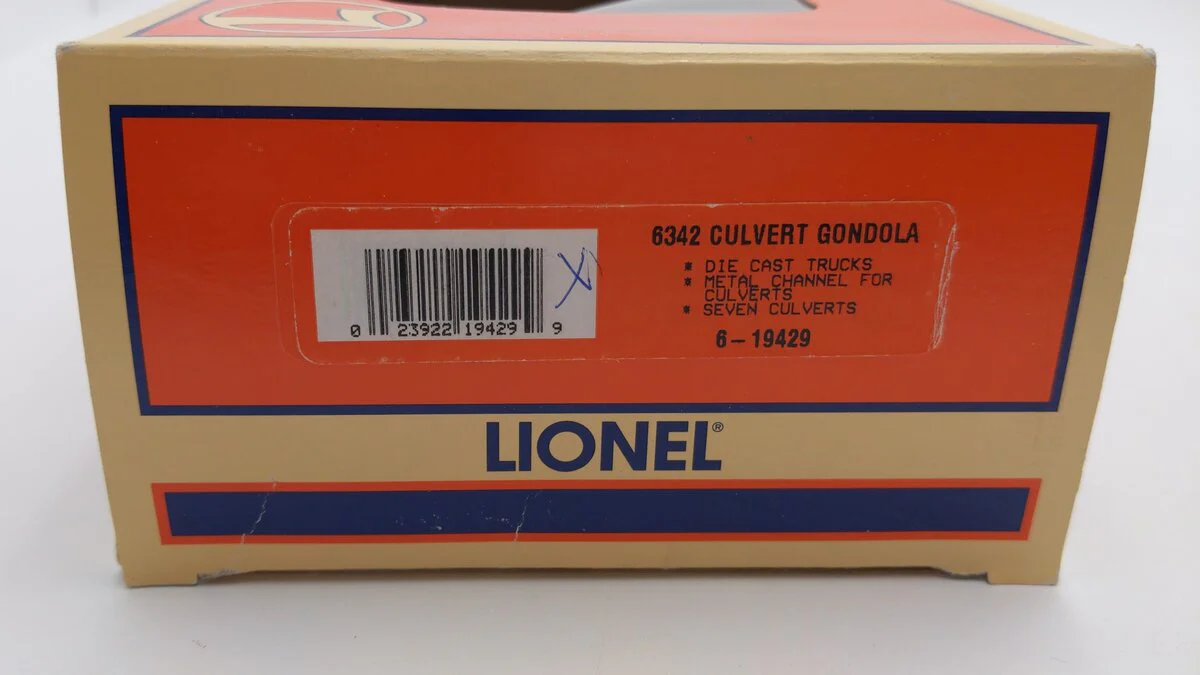 Lionel 6-19429 O Gauge New York Central Culvert Gondola w/ Culverts #6342 LN/Box - Image 4