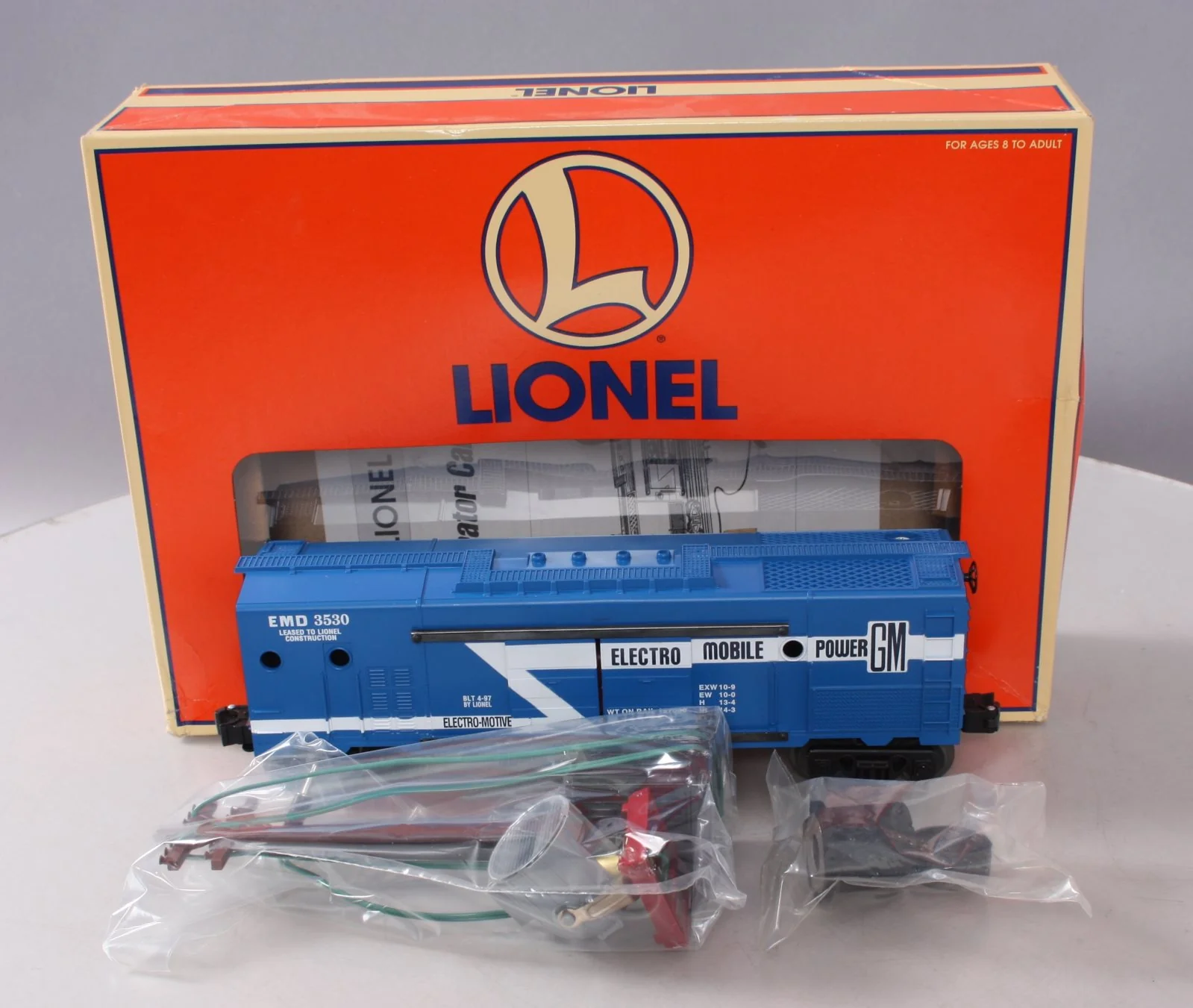 Lionel 6-19831 O Gauge GM Operating Generator Car with Searchlight EX/Box