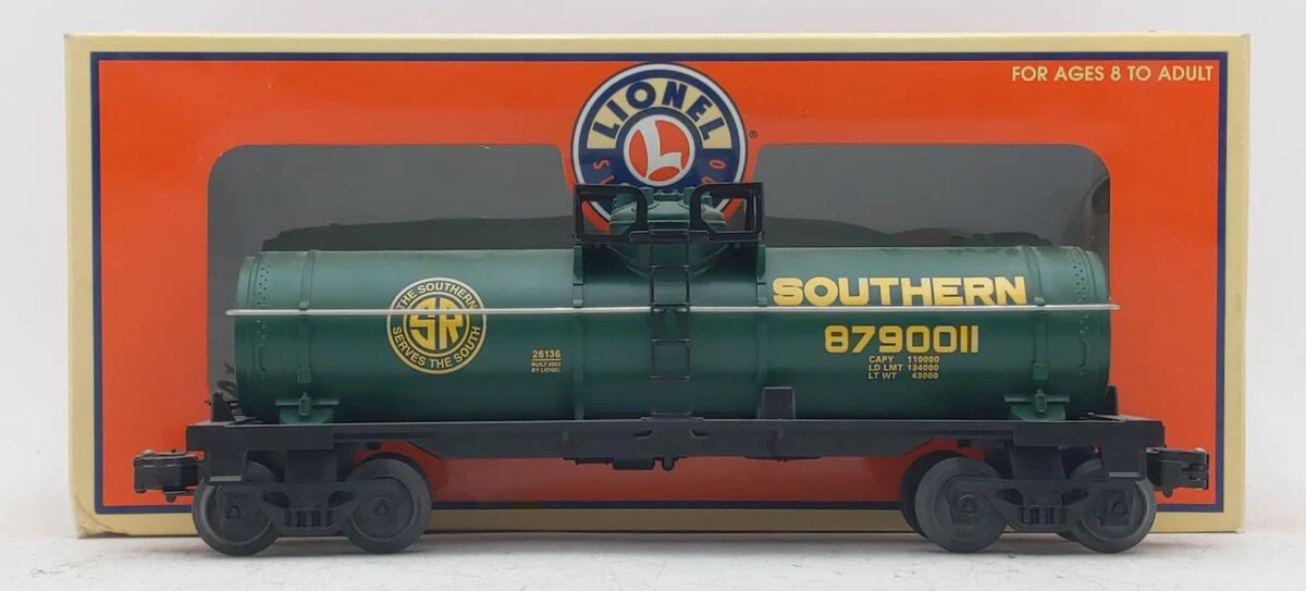 Lionel 6-26136 O Gauge Southern Single Dome Tank Car #8790011 LN/Box