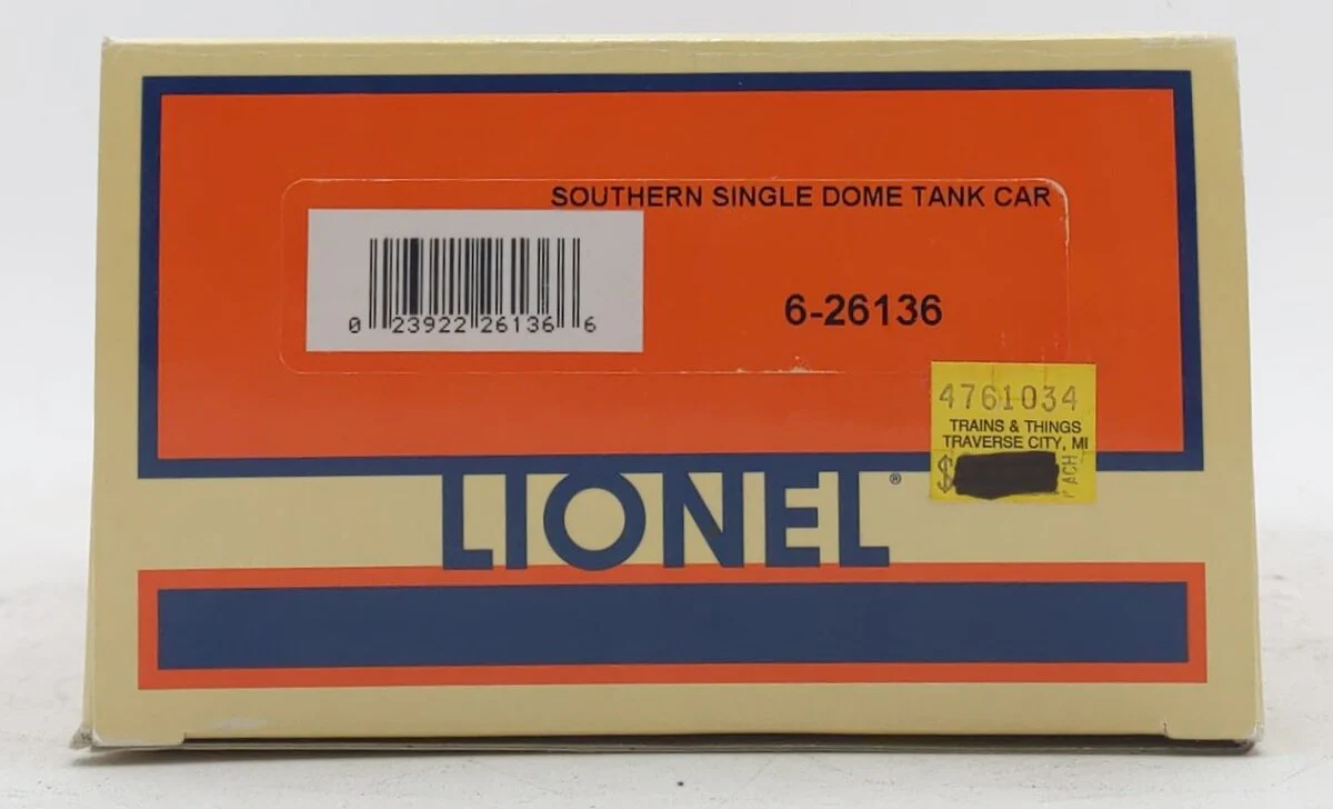 Lionel 6-26136 O Gauge Southern Single Dome Tank Car #8790011 LN/Box - Image 5