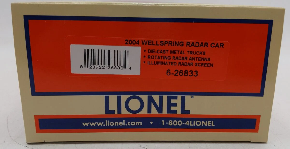 Lionel 6-26833 O Gauge 2004 Wellspring Radar Car LN/Box - Image 5