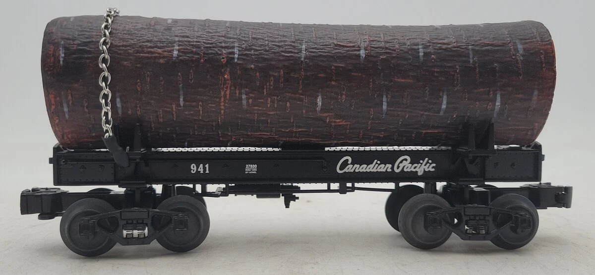 Lionel 6-27830 O Gauge Canadian Pacific Skelton Log Car #941 EX