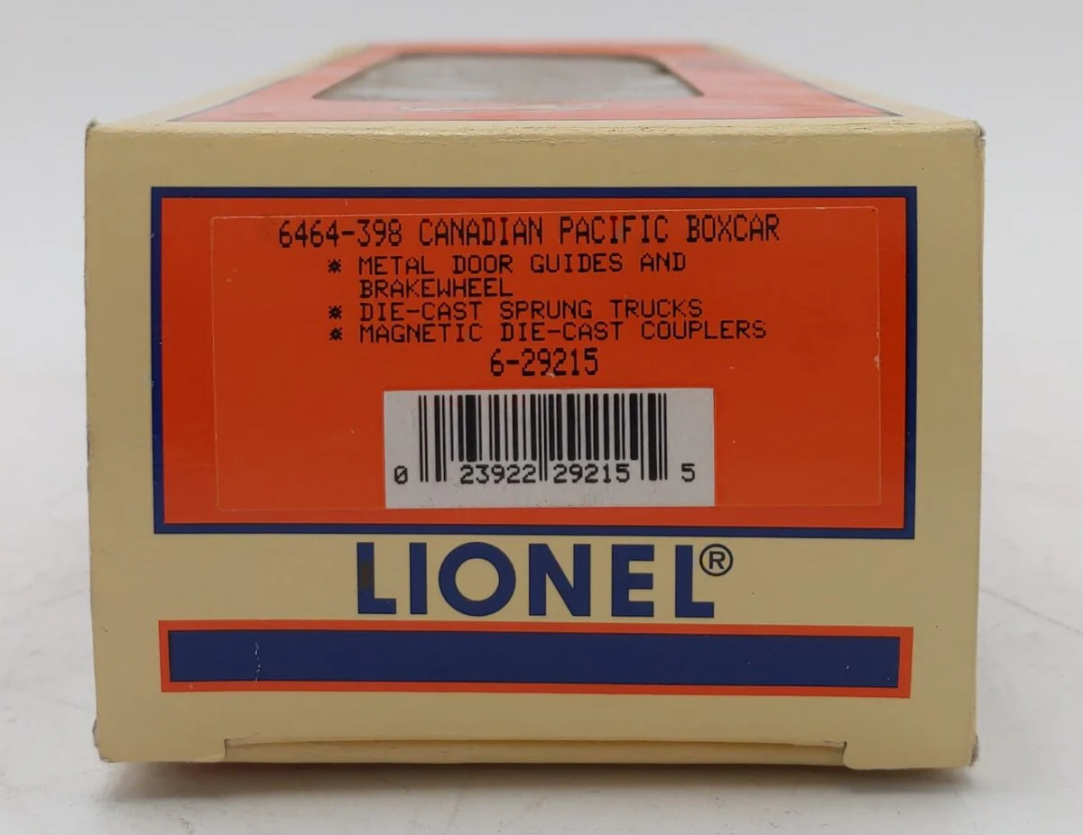 Lionel 6-29215 O Gauge Canadian Pacific Boxcar #6464-398 LN/Box - Image 5