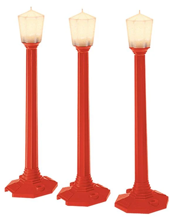 Lionel 6-37151 O Red Christmas Classic Street Lamps (Pack of 3) LN/Box