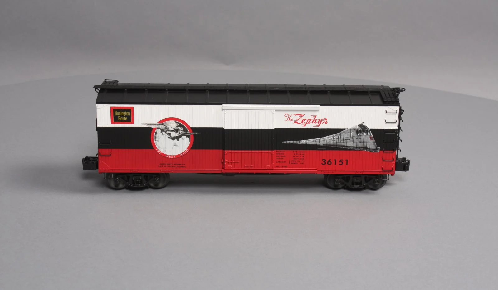 Lionel 6-58228 O Gauge Burlington Zephyr LOTS 2015 Double-Sheathed Boxcar #36151 LN/Box - Image 2