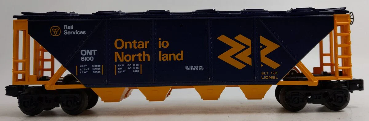 Lionel 6-6100 O Gauge Ontario Northland Covered Quad Hopper LN/Box - Image 2