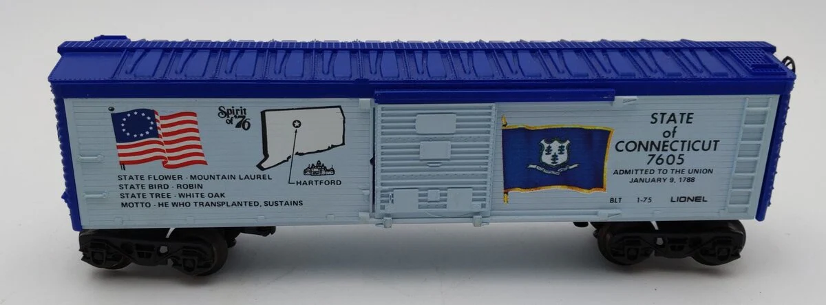 Lionel 6-7605 O Gauge Spirit of 76 State of Connecticut Boxcar #7605 LN/Box - Image 2