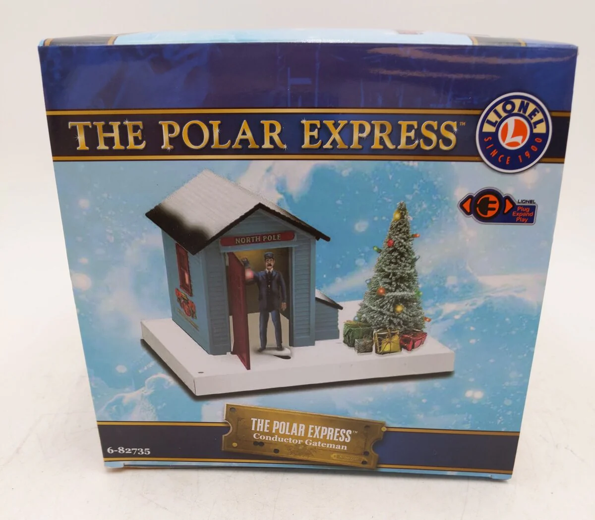 Lionel 6-82735 O Polar Express Conductor Operating & Lighted Gateman Shack EX/Box - Image 6