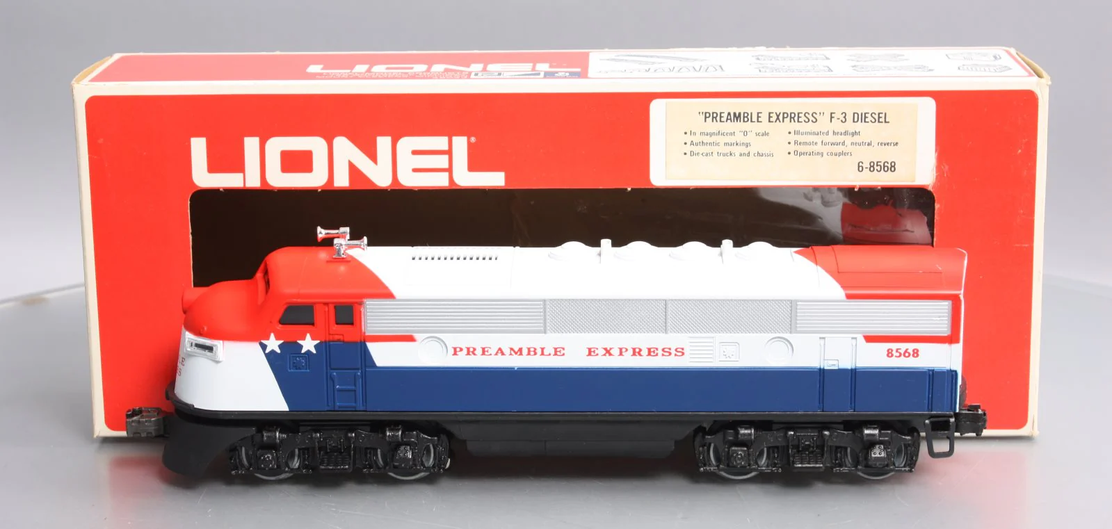 Lionel 6-8568 O Gauge Preamble Express F3 A Diesel Locomotive EX/Box