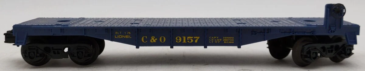 Lionel 6-9157 O Gauge Chesapeake & Ohio Flatcar with Construction Crane Kit EX/Box - Image 3