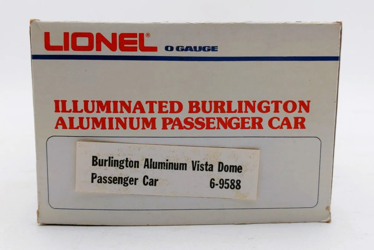 Lionel 6-9588 O Gauge Burlington Aluminum "Silver Dome" Vista Dome Passenger Car VG/Box - Image 3