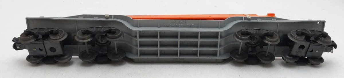 Lionel 6418 Vintage O Girder Bridge Machinery Car with Orange Girders VG/Box - Image 4