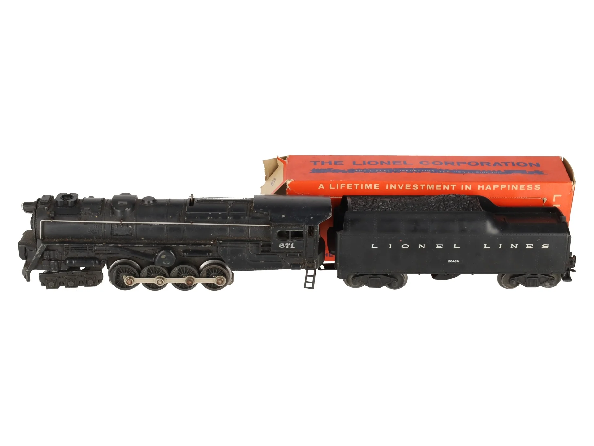 Lionel 671 Vintage O 6-8-6 Die-Cast Steam Turbine Locomotive w/2046W Tender VG